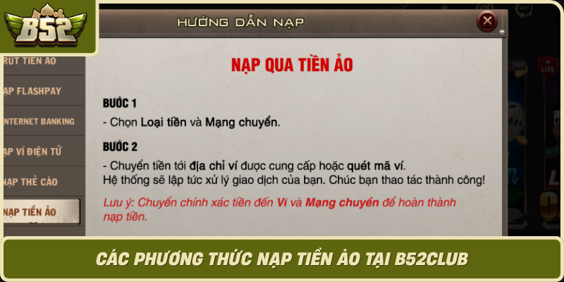 Cac Phuong Thuc Nap Tien Ao Tai B52Club
