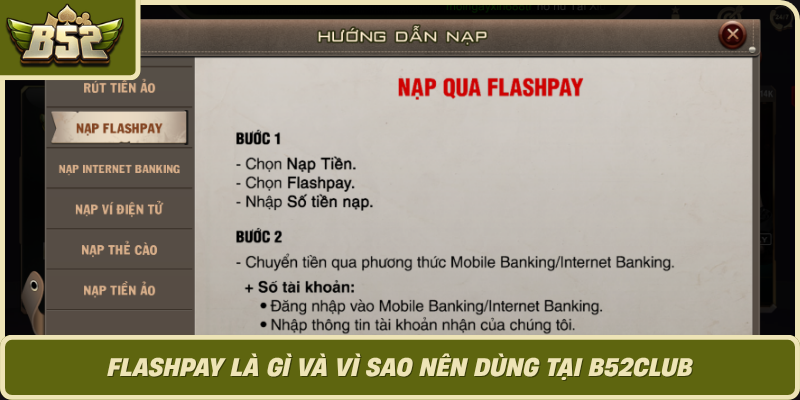 Flashpay La Gi Va Vi Sao Nen Dung Tai B52Club