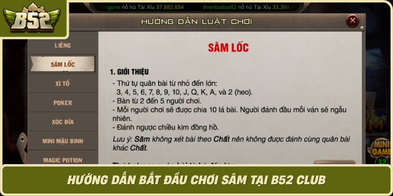 Huong Dan Bat Dau Choi Sam Tai B52 Club