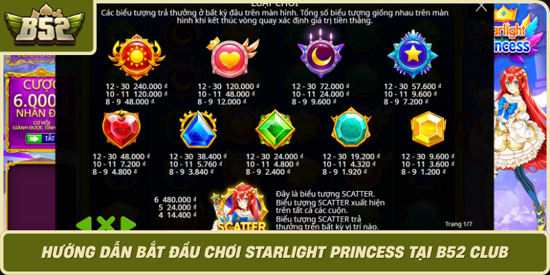 Huong Dan Bat Dau Choi Starlight Princess Tai B52 Club