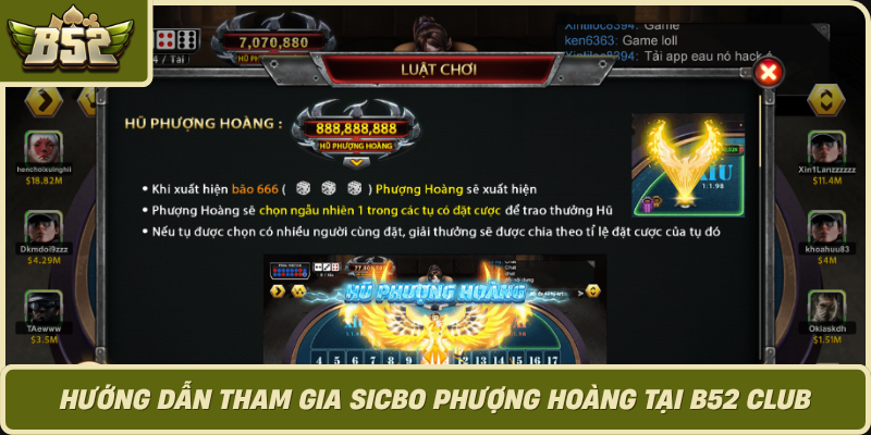 Huong Dan Tham Gia Sicbo Phuong Hoang Tai B52 Club