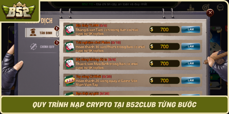 Quy Trinh Nap Crypto Tai B52Club Tung Buoc